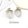 Colgante Transparente de Fresa Acrílico Accesorios para Joyería DIY Pendientes Llavero Accesorios para el Cabello Cadena para Teléfono Móvil Collar