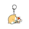 Llavero Perro Corgi Chai Muñeco Perro diy Dibujo Animado Lindo Llavero Acrílico Doble Cara Colgante para Bolso