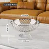 Bandeja Drenante Alta para Frutas para Sala de Estar Doméstica Novo Modelo 2025 Bandeja Expositora de Lanches de Frutas Secas Estilo de Luxo Leve de Alto Valor Cesta de Frutas