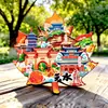Imán de Refrigerador de Madera Tianshui Maishan Atracciones Conmemorativas de Viaje Check-In Regalos Culturales y Creativos Venta al por Mayor en el Lugar