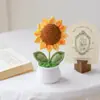 Decoración de Escritorio de Flor de Girasol Mariquita Abeja Hongo Cuenco Blanco Adornos Decorativos Producto Terminado de Amazon Transfronterizo Nuevo Producto Hecho a Mano con Ganchillo