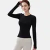 Popular Camiseta de Yoga Ajustada de Manga Larga, Secado Rápido Ajustada Ropa Deportiva para Correr, Entrenamiento y Fitness, Camiseta Deportiva de Pilates para Mujer