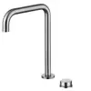Grifo de lavabo de dos agujeros con agua fría y caliente, giratorio, para lavabo de baño, montado en encimera, de una sola palanca, cuerpo de cobre, grifo extraíble para lavabo bajo encimera