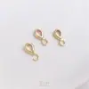 Fivela Semente de Melão Banhada a Ouro 14K com Argola Conexão de Pingente de Colar Acessórios Artesanais DIY Joias Materiais Artesanais