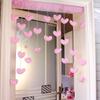 Cortina divisória de quarto dupla face coração de menina Cortina de porta para banheiro e cozinha Acessórios para bonecas domésticas Cortina decorativa Cortina para jardim de infância