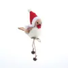Pájaro de Espuma Artificial Transfronterizo Fieltro de Lana Bufanda Roja Sombrero Pájaro Decoración de Navidad Colgante para Árbol de Navidad