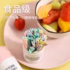 Lindo y fresco juego de tenedores de fruta, tenedor de plástico desechable de dos puntas para pastel y postre del hogar, tenedor pequeño para snacks
