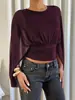 Blusa de malla para mujer con mangas tipo capa, elegante y sexy, entallada a la cintura, adecuada para fiestas y reuniones, top de otoño e invierno
