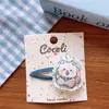 Estilo Coreano Crianças Primavera e Verão Estampado Bordado Tecido Assimétrico Enchimento de Algodão Geométrico Grampo de Cabelo Meninas Animal Bico de Pato Grampo Corda