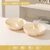 Prato de cozimento a vapor de cerâmica de alto valor estilo japonês com três compartimentos, novo prato dividido doméstico, prato de salada, prato para perda de peso, louça de cerâmica