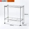 Estante de Almacenamiento Kawai de Acero al Carbono de Doble Capa Cromado Organizador de Encimera de Cocina Estante Organizador Multifuncional de Escritorio para Cocina y Baño