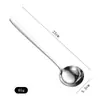 Acero Inoxidable 304 Cuchara Redonda Profundizada Cuchara Creativa de Mango Largo Espesada Cuchara para Remover Comida Principal en Casa Cuchara para Postre
