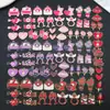 Acessórios para Joias DIY Liga Esmaltada Série Dia dos Namorados Buquê de Corações Pingentes Pulseiras Colares Chaveiros Charms