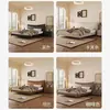 Cama de Cuero Genuino Italiano Moderna Minimalista Dormitorio Principal Lujo Ligero Cama Doble 1.8m Minimalismo Italiano 1.5m Almacenamiento Cama de Boda