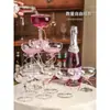 Copas para Torre de Champaña de Boda Torre de Vidrio Multicapa Copas Torre Apilables Copas de Vino para Apertura de Hotel Copas de Cóctel con Forma de Disco Copas de Pedestal Alto para Banquete