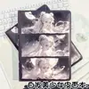 Hermosa Chica de Cabello Blanco Cuaderno de Cuero A5 con Páginas Pintadas, Cuaderno de Anime Japonés, Diario Retro Nostálgico