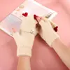Guantes Calientes de Medio Dedo Plegables para Otoño e Invierno para Estudiantes Mujeres, Guantes Gruesos a Prueba de Frío con Forro de Felpa de Dibujos Animados Venta al por Mayor
