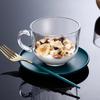 Taza de Agua de Gran Capacidad con Asa, Taza para Leche y Café, Taza de Desayuno, Taza para Avena, Vaso Transparente con Logo Impreso y Asa