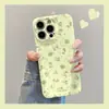Funda floral verde adecuada para iPhone 17 Pro Max, funda de teléfono creativa 16, cubierta protectora 15, caricatura 14, película