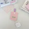 65235 Monedero Acolchado Rosa Claro con Broches, Textura Suave de Algodón, Estilo Coreano Estilo Suave Organizador de Cable de Datos y Artículos Pequeños