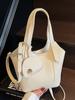 Bolsa de Mano Casual Simple de Color Sólido con Patrón de Lichi, Best Seller de Primavera y Verano, Versátil para el Trabajo, Estilo Coreano, Bolso Cruzado de Moda para Mujer