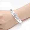 Pulsera de plata de ley rica con flor floreciente, pulsera de plata pura 999 para mujer, estilo étnico brillante, tallado Baifu, regalo de vacaciones