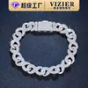 Moda Transfronteriza Nueva Pulsera de Plata Esterlina S925 Moissanita Hip-Hop Cadena Cubana Llena de Pulsera de Moissanita para Mujer Venta al por Mayor