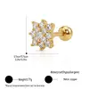 Arete de Hueso de Oreja Flor de Amor Estilo Coreano Perforación de Cartílago Barra Fina Tornillo de Doble Punta Bola Torcida Arete de Hueso de Oreja de Oro de 14k Tornillo Torcido Oreja