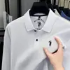 Suministro Directo de Fábrica Logo de Pony Camisa Polo 100% Algodón Merceizado para Hombre de Gama Alta Bordada Solapa Holgada Manga Larga Camiseta para Hombre