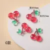 Pegatinas de frutas con gradiente de colores de lentejuelas transparentes accesorios pequeños accesorios de resina de flor pegamento de crema que brilla en la oscuridad al por mayor