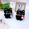 Novo Pingente de Boneca Gatinho Preto de Pelúcia Coração de Menina Squeak Pingente Versátil Pingente de Mochila Chaveiro Venda por Atacado