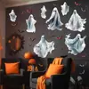 Adesivos de Parede Fantasma Morcego Tridimensional para Halloween Adesivos de Decoração de Atmosfera de Halloween Autoadesivos Impermeáveis Removíveis Adesivos de Parede