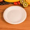 Folha de amostra de prato redondo descartável de plástico branco de 18cm