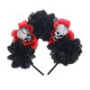 Nuevo Tocado Retro Cos para Disfraz Día de Muertos Calavera Flor Artificial Diadema Diadema para Fiesta de Halloween para Mujeres