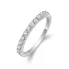 Artículos en stock anillo de eternidad de plata de ley s925 moissanita estilo popular de Little Red Book al por mayor joyería de mano para mujer anillo de lujo ligero nicho sensación de alta gama