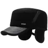Sombreros para Hombres de Mediana Edad y Mayores, Protección para los Oídos de Invierno, Sombreros Cálidos para Ciclismo al Aire Libre y Ocio para Mayores, Sombreros Planos de Lana Espesa de Terciopelo