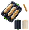 Molde de postre francés calidad panadería tres ranuras baguette pan 3 uniformes comercial transfronterizo francés estante de horno de barra tira larga