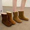 Botas de Neve para Mulheres 2025 Novo Inverno Veludo Acolchoado Quente Sapatos de Algodão Sapatos Femininos Pelo Integrado Birkenstock Botas Curtas