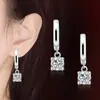 Venta caliente estilo coreano Elegante Beso de Ángel hebilla de oreja de diamante al por mayor elegantes pendientes de cristal de circonita de moda