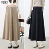 Saia evasê de maternidade, saia estilo francês outono/inverno, saia longa sem pala abdominal embutida, adequada para baixinhas e tamanhos grandes, moda gestante para o outono