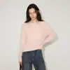 Ropa Zheng Qite / Prendas de punto para mujer 2026 Otoño Nuevo Estilo Suéter de lana merino de cuello redondo holgado de manga larga