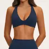 Sujetador deportivo casual de Pilates para mujer, cruzado, cuello halter, espalda hermosa, copa fija 5575