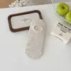 "Meias Cano Médio de Renda Vazada" Verão Finas Padrão Escuro Borda de Renda Meias Cano Médio de Tela Antiderrapantes Invisíveis Respiráveis Baixas para Mulheres