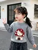 Nuevo suéter de hongos estilo coreano 2026 para niñas, nueva colección otoño/invierno, prenda exterior de moda para niños, ropa infantil de calidad de exportación