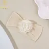 Nuevos Accesorios para el Cabello Infantiles de Venta Caliente en Europa y América, Diadema Ancha de Encaje Elástico de Nylon, Tocado para Bebé Decorado con Flores