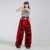 Ropa de Baile Jazz para Niñas Ropa de Grupo Femenino para Actuación de Baile en Escenario Traje de Hip-Hop para Chicas de Jazz Ropa de Actuación Infantil Verano