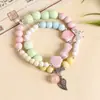 Fabricantes fornecem pulseira de cerâmica de liga novo estilo chinês feito à mão versátil estilo nacional pulseira de cerâmica de círculo duplo estilo étnico minoritário
