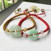 Pulsera Hebilla de Pan Esmeralda Pulsera DIY para Hombre y Mujer Cuerda Roja de Mano Joyería Tejida a Mano para Bebé y Niño