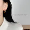 [Recomendado por Ying'Er] Pendientes Arsis de Agua Corriente, Pendientes de Aro Lisos de Plata Estilo Francés de Nicho, Accesorios para Orejas de Diseño de Clavo