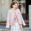 Casaco Elegante Novo Estilo 2026 para Mulheres, Roupas da Moda para Senhoras, Casaco Curto para Primavera e Outono para Mulheres Baixas, Top Estilo Chinês